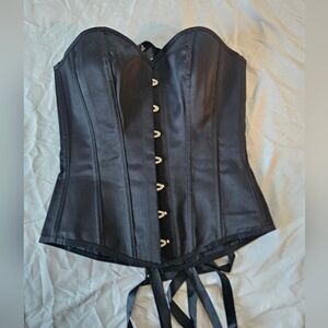 🖤 Black Satin Corset by CORSET STORY